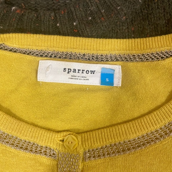 Anthropologie Sparrow Yellow cardigan Swearer S - Picture 13 of 14